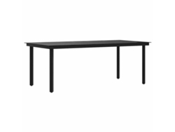 Maison Exclusive - Mesa De Comedor Para Jardín Acero Y Vidrio Negro 200x100x74 Cm