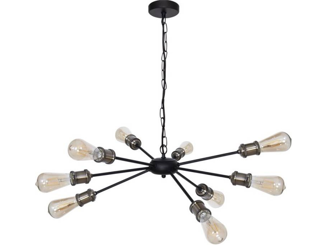 Lámpara de Techo FABRILAMP Aryana (Negro, Cuero - E27 - Máx. 60W - Metal)
