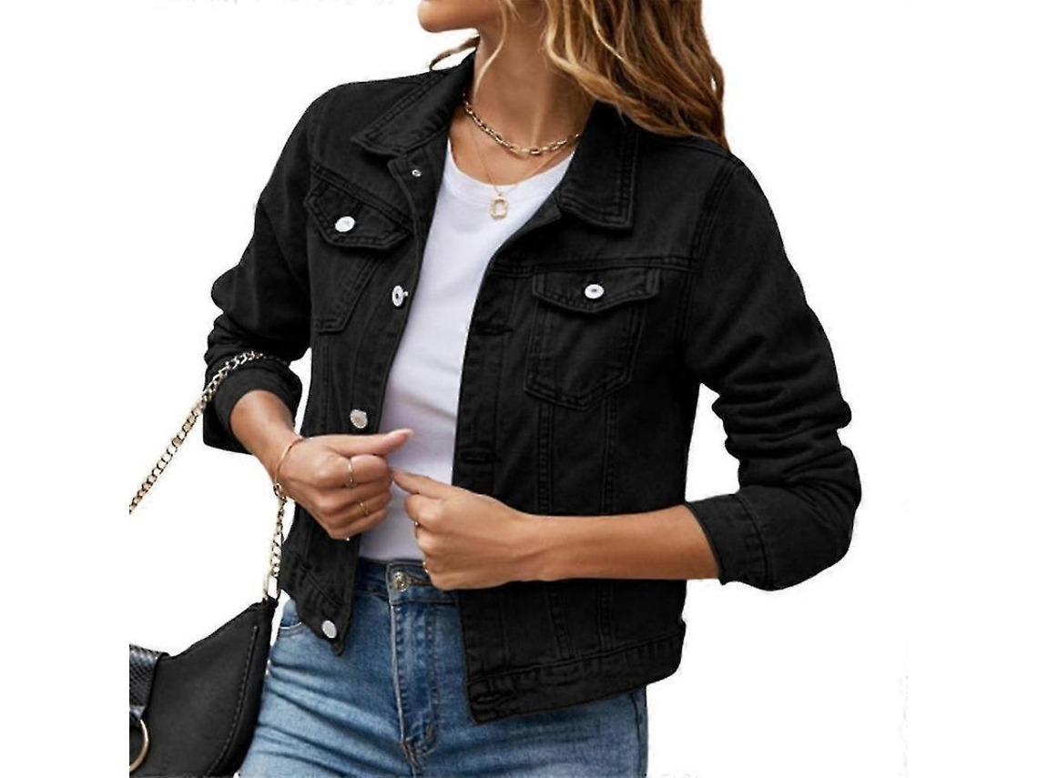 2026-chaqueta Vaquera Corta De Manga Larga Para Mujer Con Hebilla De Bolsillo S2024123014671