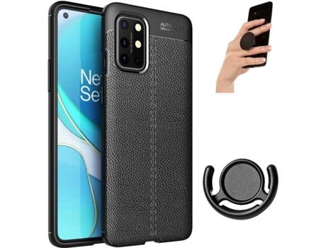 Funda, Popsocket y Soporte para OnePlus 8T PHONESHIELD Rugged Leather Anti Choque Negro