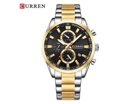 Reloj para Hombre Relojes Impermeables Reloj de Pulsera con Correa de Acero Inoxidable para Negocios para Hombres-Concha Dorada Negra LUUCOZK