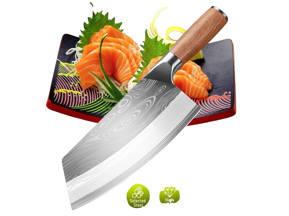 Cuchillo de chef, hoja de acero inoxidable, mango ergonómico, estándar