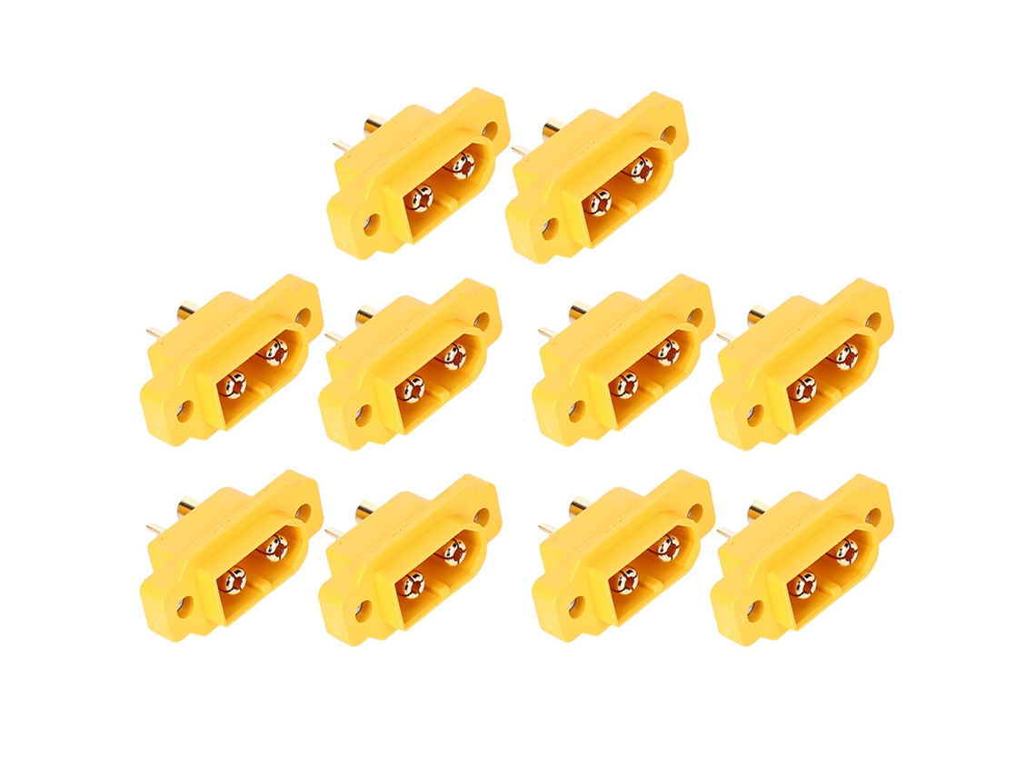2026velora-10pcs Conector De Enchufe Macho Xt60e1-m Montable Bronce Chapado En Oro Resistente Al Calor Carcasa De Nailon