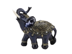 Figura de elefante de resina Baok, estatua Feng Shui para atraer dinero, decoración del hogar, regalo de inauguración de casa, azul G