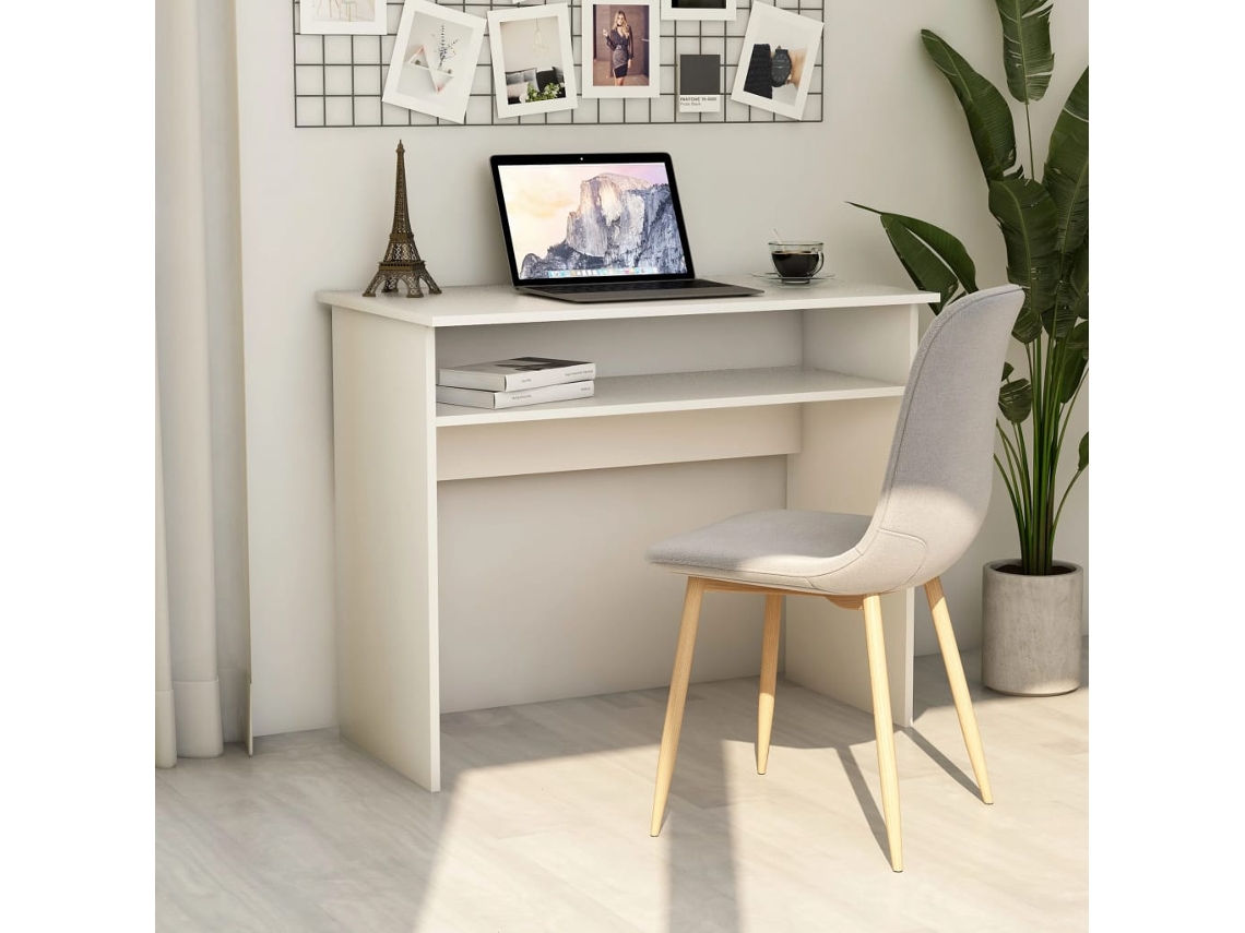 Escritorio | Mesa | Escritorio de escritura 90x50x74 cm, Derivados de madera, Blanco
