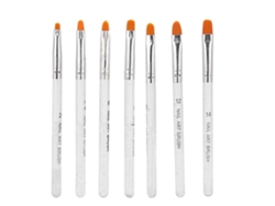 Pinceles para decoración de uñas con mango transparente, 7 unidades, para pintar y dibujar con gel UV.