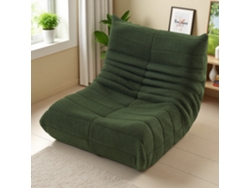 Sofá perezoso, sofá de suelo, sillón de suelo con respaldo, otomana de suelo, cojín de asiento de interior, verde Rosahqnda