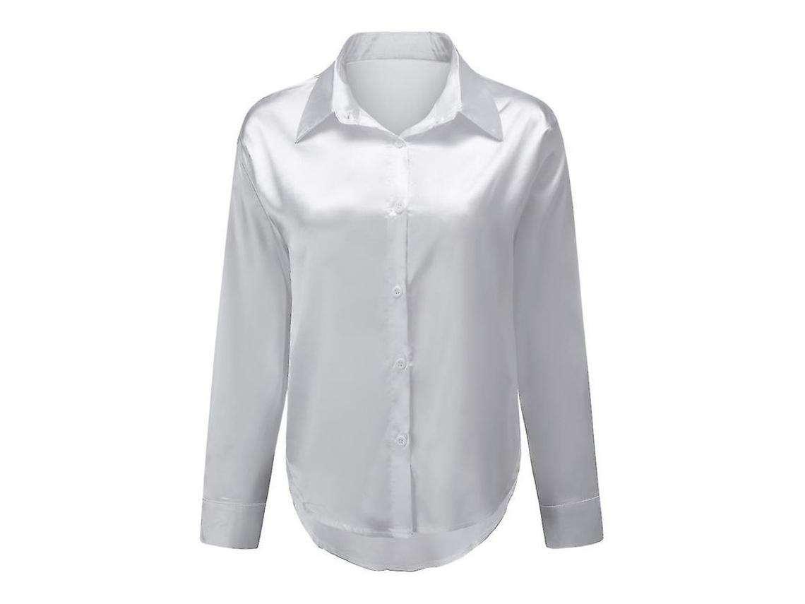 2026-camisa De Seda Brillante Ligera Para Mujer Yynuda Con Cuello Lapel Y Botones Talla S-2xl