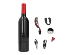 Kit Sacacorchos Con Dispensador, Tapón Y Cortador De Papel De Aluminio Para Bar/hogar - Negro