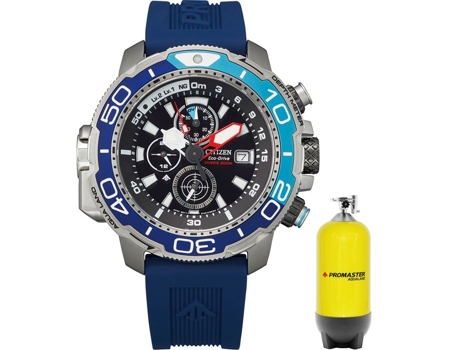 CITIZEN - Reloj para hombre - Cronógrafo Eco-Drive - Correa de caucho azul - Bj2169-08E