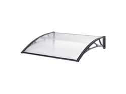 Marquesina exterior para Puertas Mellerud protección policarbonato e plástico 100 x 60 cm Transparente y Negro [EN.CASA]