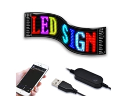 Placa de Matrícula LED para Coche 12x27cm, Placa LED Programable, Panel Matriz Flexible mediante Aplicación Bluetooth, Pantalla LED y Placa de Señalización para Lo
