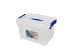Contenedores de almacenamiento transparentes con tapa azul | Caja de clasificación de 25 l Garden202