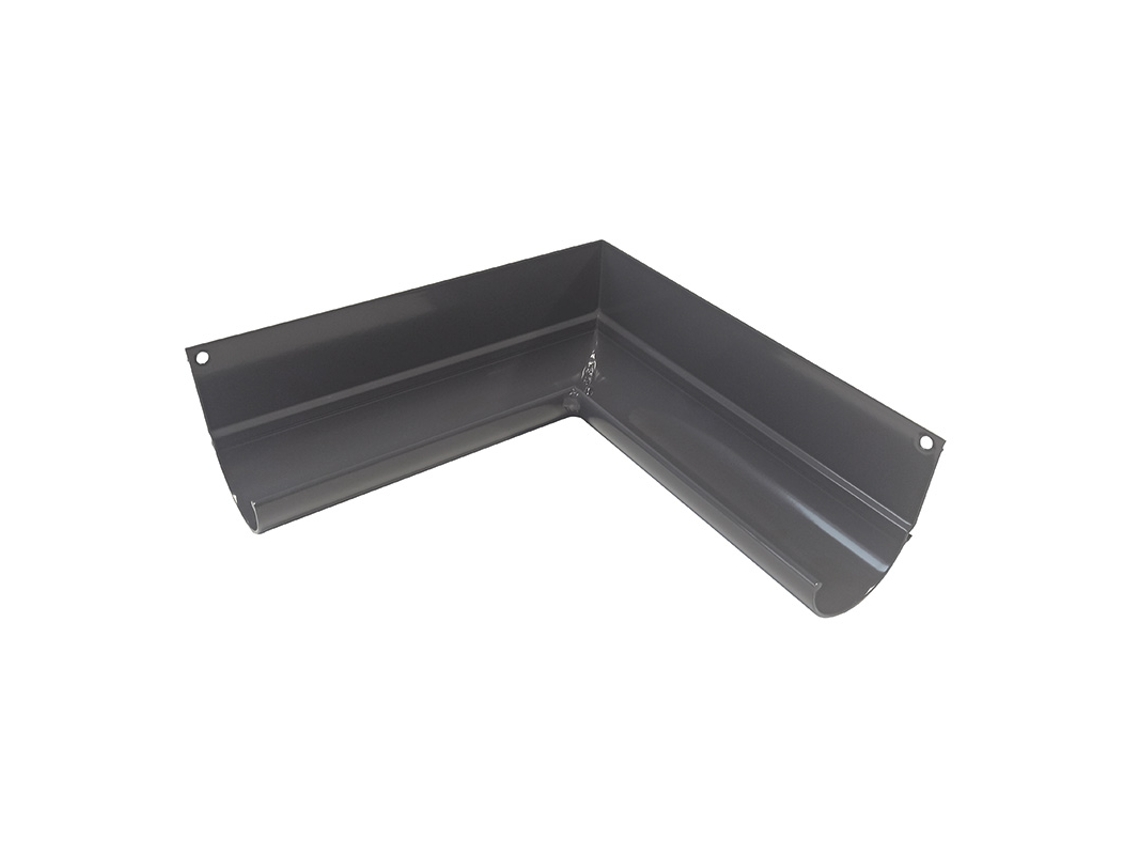 RENOPLAST R50 Ángulo para canalón de aluminio Ángulo interior 90 Grafito Canalón para lluvia Canal para tejado Drenaje
