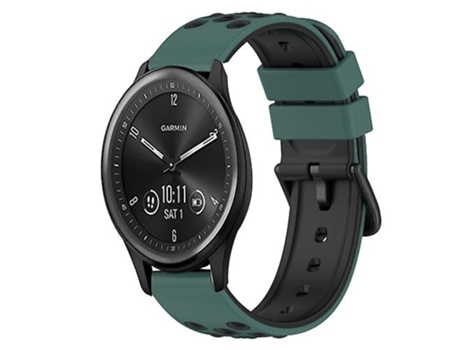 Correa De Reloj Inteligente Para Garmin Vivomove Sport 20 Mm Correa De Reloj De Silicona De Verde Oliva - Negro VENISYMLIS