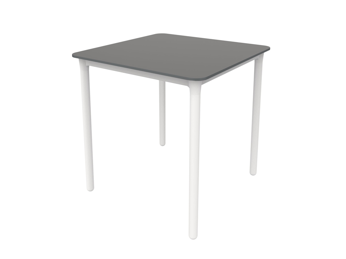 Mesa Cuadrada Exterior 70x70 Blanco - Gris Oscuro Marsella Garbar
