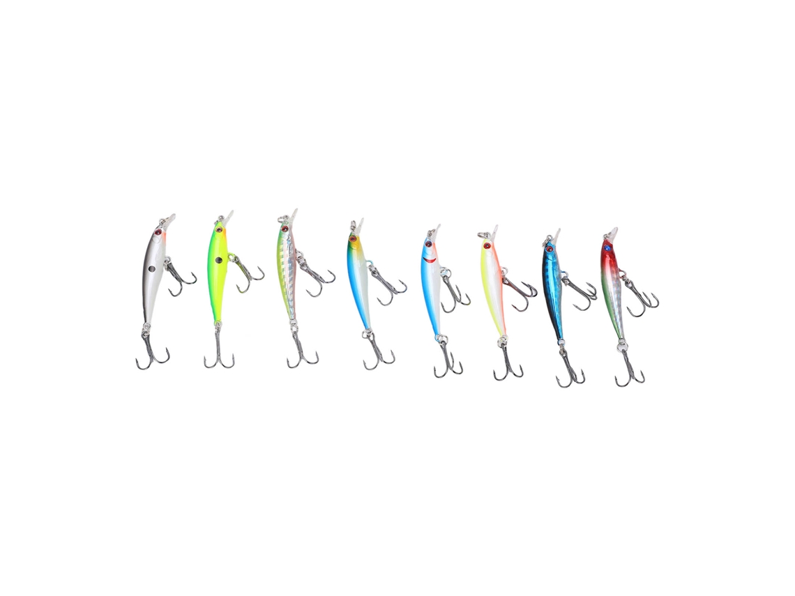 8 Señuelos Artificiales Tipo Minnow De 5 Cm/3 G, Hundibles, Tipo Wobbler Jig, Para Pesca, Con Cuello De Acero Inoxidable Y Ojos 3d.