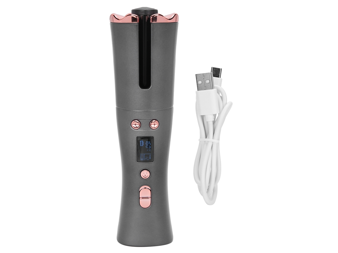 Chaveiro Automático De Cabelo Sem Fio Recarregável Usb Lcd 6 Marchas Com Revestimento Cerâmico Tourmalina
