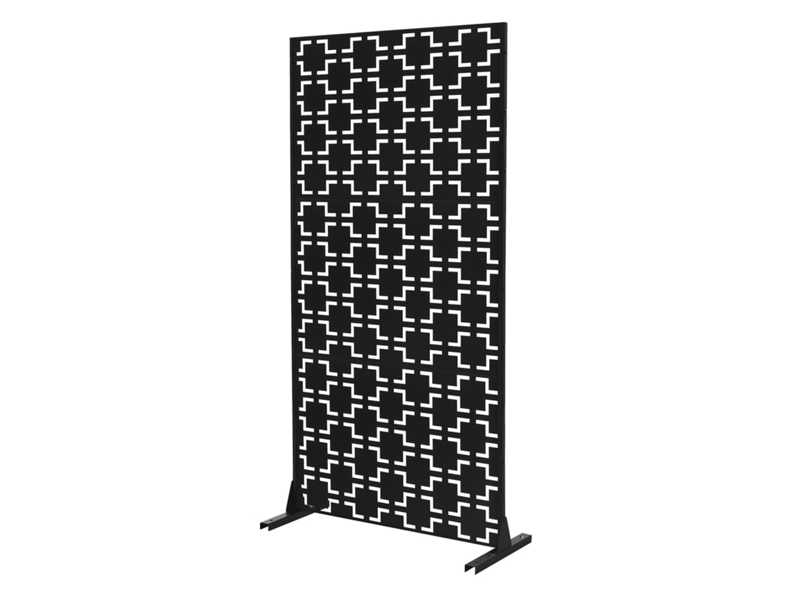 Biombo Separador De Ambientes Milano 90 X 180 Cm Metálico Con 3 Paneles De Privacidad