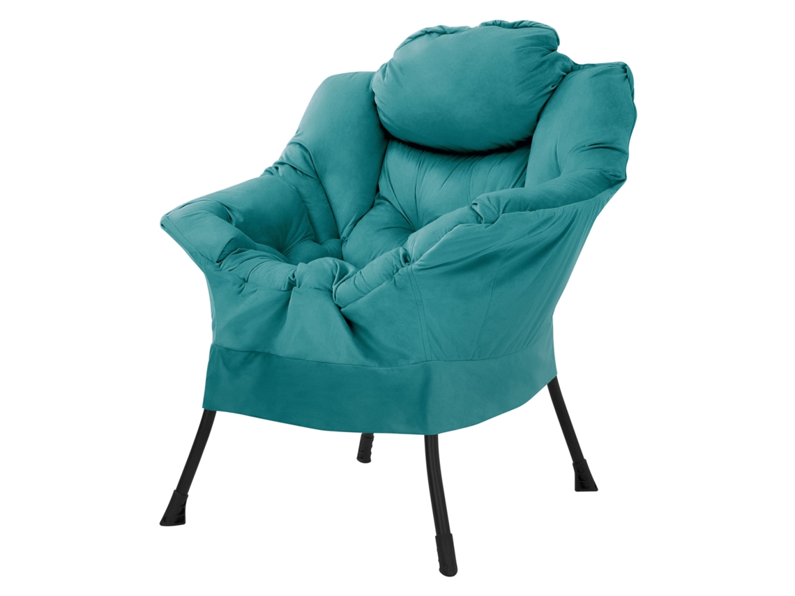 ML-DESIGN Sillón de Salón, Azul Claro Asiento Reclinable de Comedor con Reposabrazos
