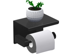Portavasos De Papel Sin Taladrar, Portarollos De Papel Higiénico, Dispensador De Papel Con Estante, Acero Inoxidable (negro)