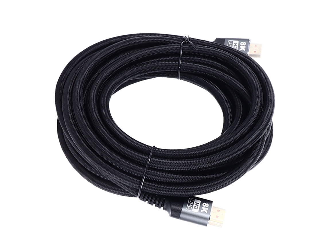 Cabo De Interface Multimídia Hd 8k 48gbps Hdr Vrr Qms Placado A Ouro 5m Para Tv Computador Monitor