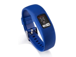 Bracelete Para Garmin Vivofit 4 - Silicone Esportivo - Fivela Prateada (tamanho G) Azul Escuro