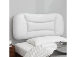 Cabecero De Cama Acolchado Cuero Sintético Blanco 90 Cm