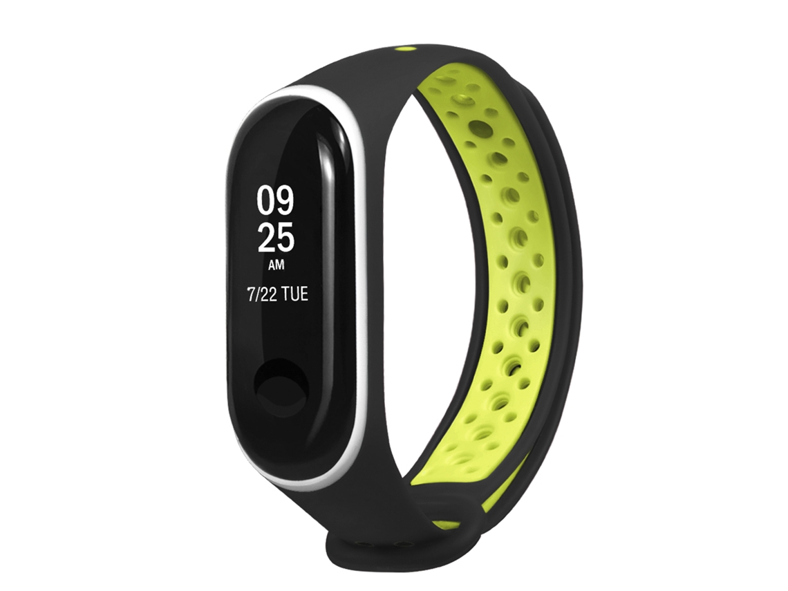 Pulsera deportiva de silicona compatible con Xiaomi Band 25x1x2 cm. Color negro.