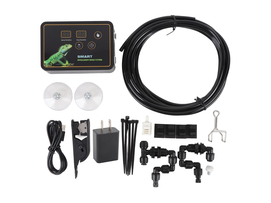 Sistema De Nebulización Automático Con Temporizador Para Reptiles, Tanque Rainforest, Con Boquillas Ajustables De 360°.