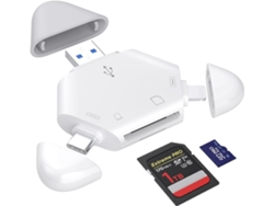 Adaptador magnético 3 en 1 para lector de tarjetas Lightning/Tipo C a SD/TF Cuich