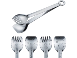 Pinzas Premium Para Aperitivos 6" De Acero Inoxidable, Set De 4, Multiuso, Lavavajillas Seguro