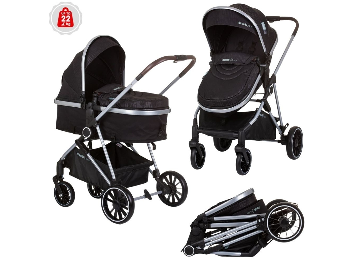 Carrito de Bebé Duo Convertible AURA hasta 22 kg obsidian silver CHIPOLINO