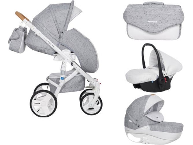 Carrito de Bebé Individual RIKO Brano Luxe + Carlo Isofix Ready Gris Fox