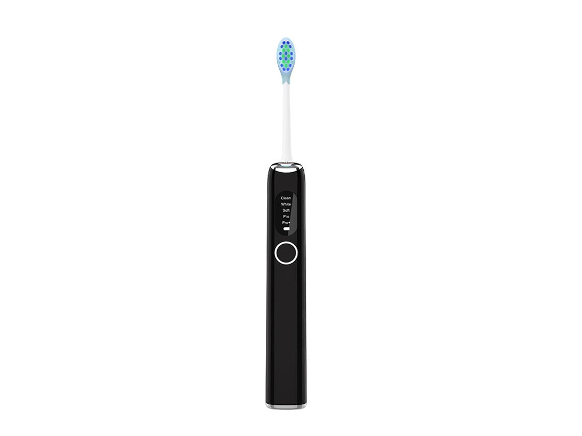 Cepillo de dientes eléctrico oscilante y sónico para adultos, recargable, resistente al agua, con 5 cabezales, color negro. Sfushos