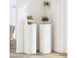 Soportes para plantas (2 unidades, 25 x 25 x 80 cm, madera derivada, blanco, Lovely Home)