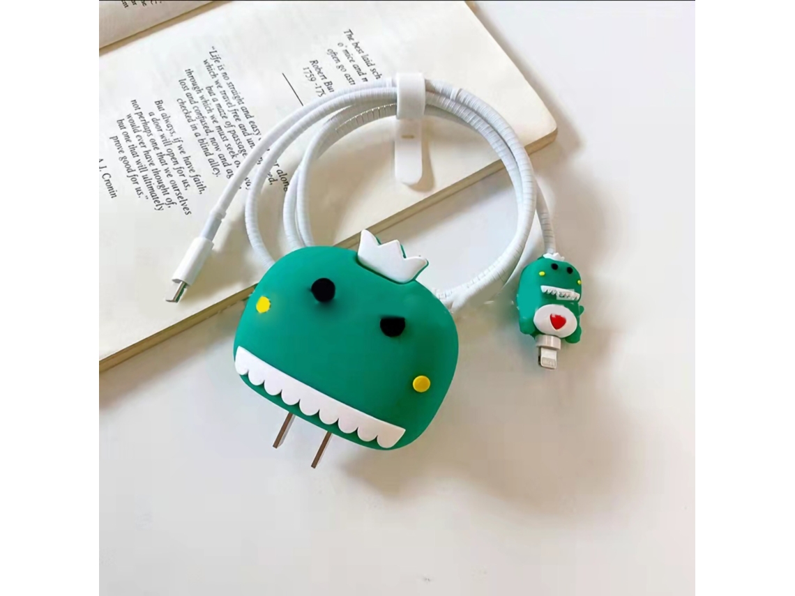Capinha Silicone Dino Coroa LAXISCREED para Carregador Ios 20w 18w