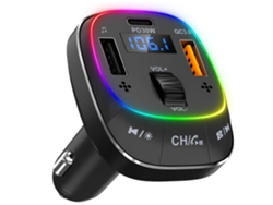 Transmisor FM Bluetooth 5.3, adaptador para coche, Bluetooth PD 30W QC3.0, cargador para coche, micrófonos duales, Chaberlu