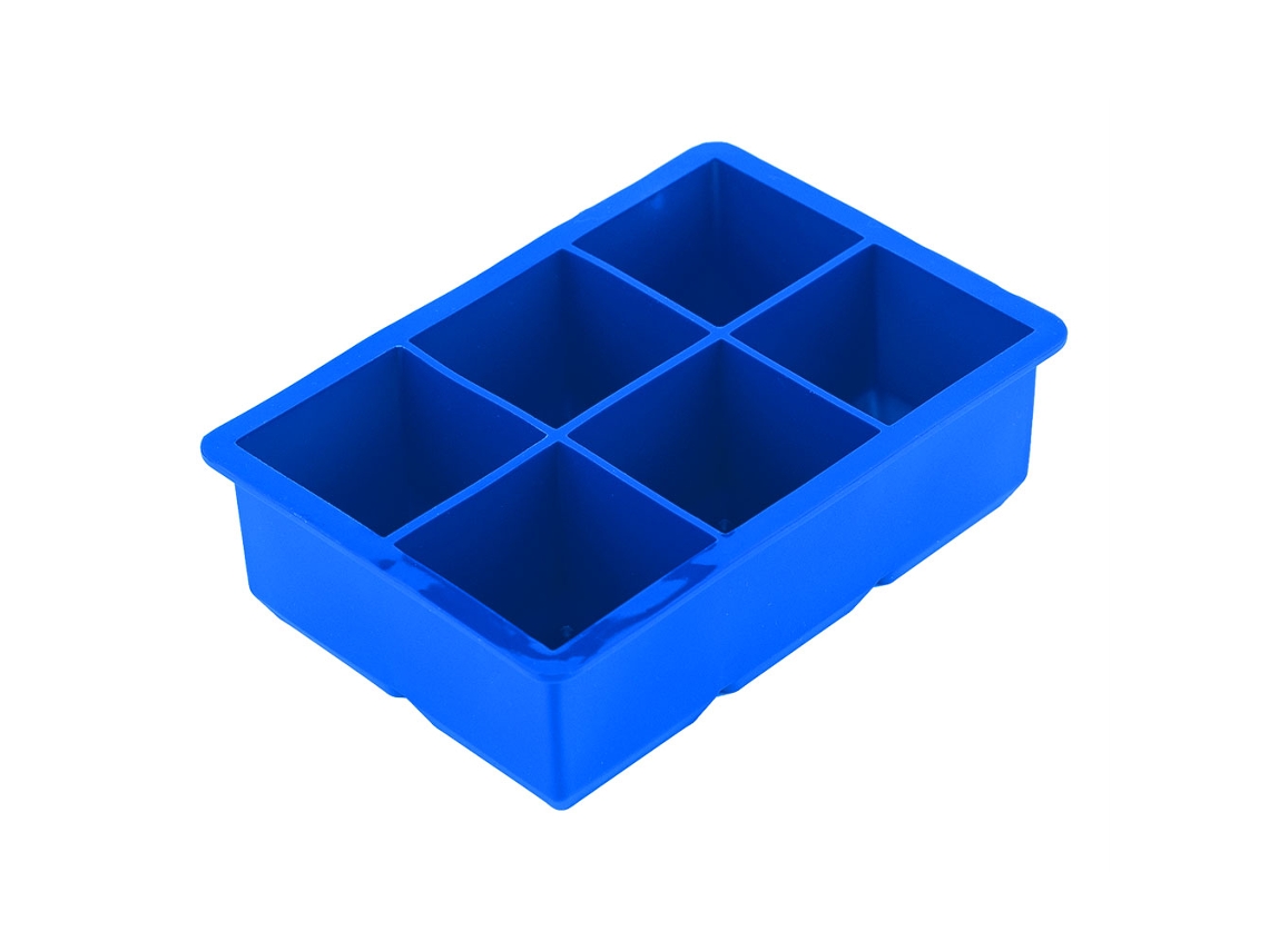 Molde De Silicona Para Hielo De 6 Cubos, Bandeja Para Chocolate Y Dulces, Apto Para Uso Alimentario (fda, Libre De Bpa), Color Azul Oscuro.
