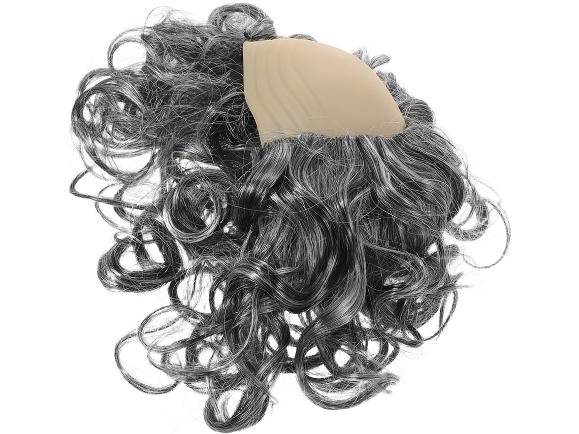 Prótese Capilar Masculina Careca Em Cabelo Sintético Cinza Claro - Acessório Para Cosplay E Fantasias