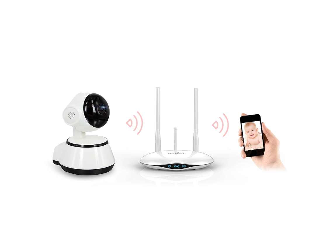 Cámara De Seguridad Wifi Hd 720p Con Visión Nocturna, Control Por Aplicación Y Monitor Para Bebés Y Personas Mayores.