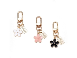 2026-llavero De Flores Para Mujeres 3 Piezas Margarita Blanca Negra Rosa Bonito Accesorio Para Llaves De Coche
