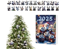 Calendario De Adviento De Navidad Con Diseño De Pandas: Cuenta Atrás De 24 Días Con Adorables Adornos.