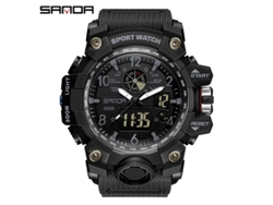 Reloj Deportivo Multifuncional, Moderno Y Elegante (totalmente Negro para Hombre) Con Acabado Luminoso.