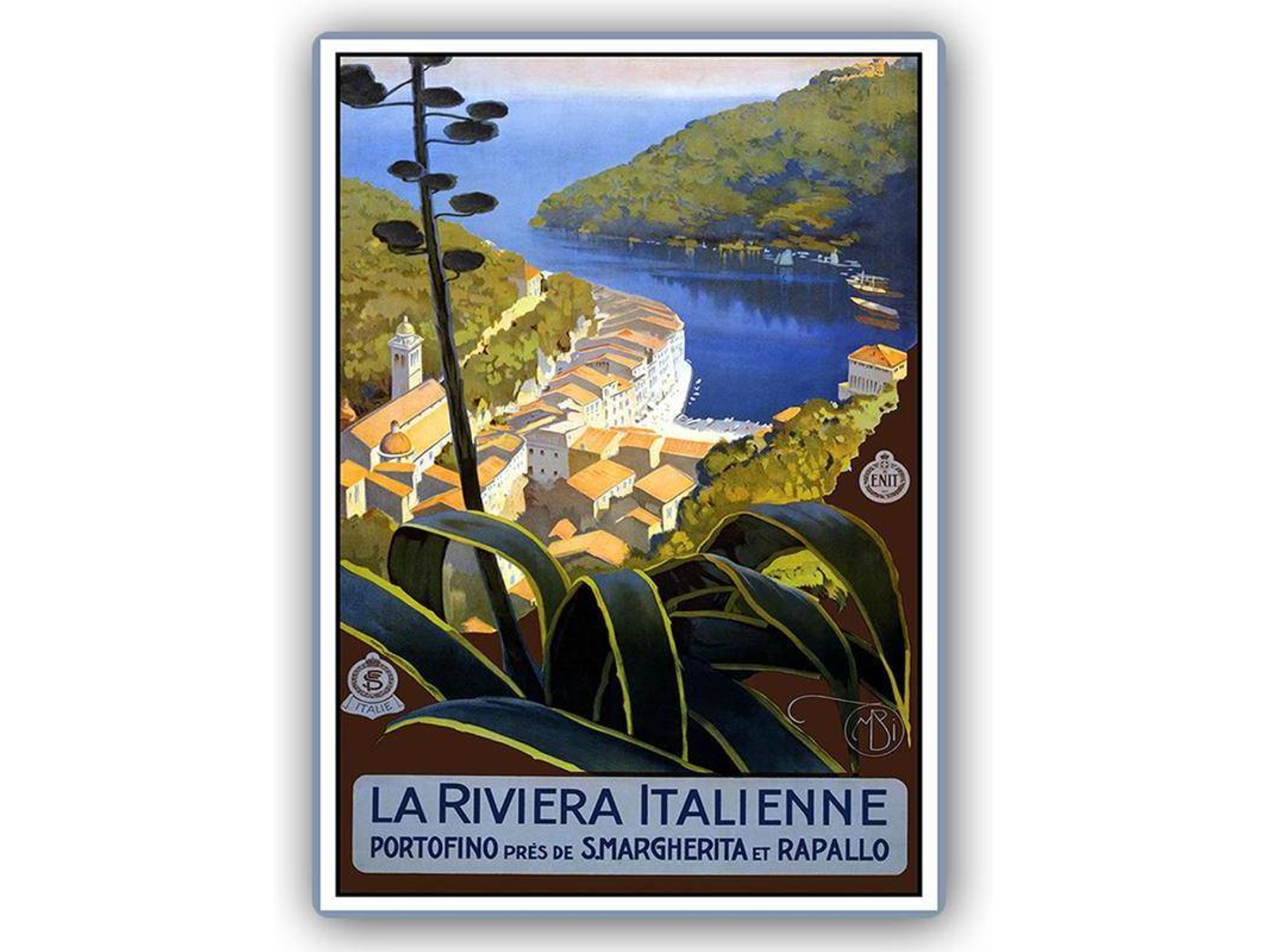 Placa Decorativa LEGENDARTE Publicidad La Riviera Italienne (30x40 cm)