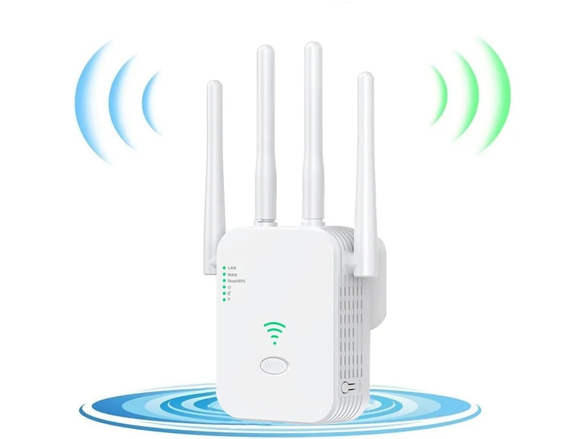 Extensor/potenciador de wifi, amplificador de señal wifi 2.4G, 4 antenas, 2 puertos LAN, repetidor wifi para Yizhood