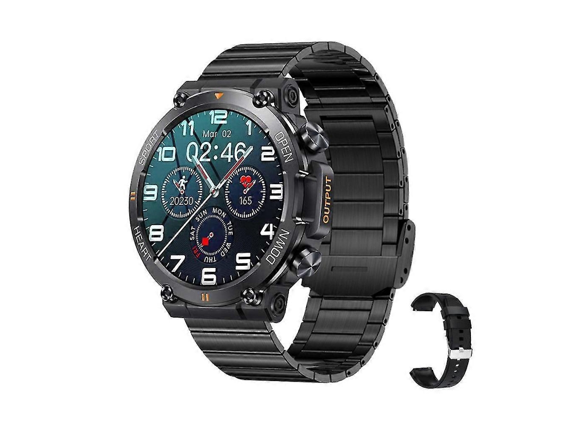 Reloj inteligente militar para hombre, resistente, con monitor de ritmo cardíaco y monitor de actividad física para bicicleta eléctrica (contesta y realiza llamadas)