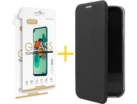 Kit Funda + Protector de Pantalla Apple iPhone 7 Plus / 8 Plus ACCETEL Flip Cover 2284 Negro
