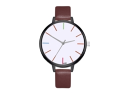 Reloj De Pulsera Analógico De Cuarzo Para Mujer, De Aleación, Con Esfera Redonda, Color Café.