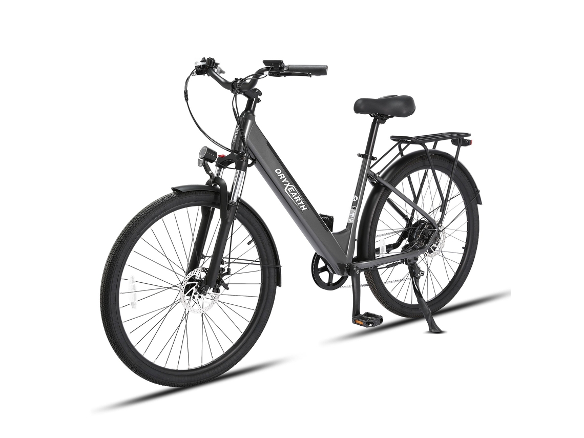 Bicicleta eléctrica Oryxearth 250 W Shimano 7 V (ruedas de aluminio gris brillante de 27,5 cm)